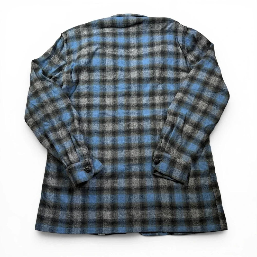 Vintage 60's  Pendleton Wool Blazer Chore Shirt Jacket Blue Men's Small